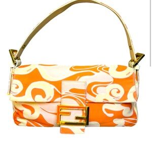Fendi Retro Psychedelic Orange Baguette